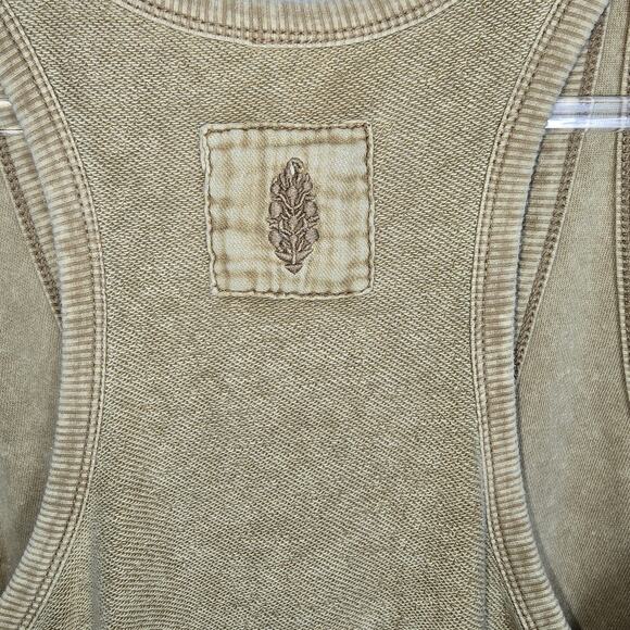 Free People Movement Timko Onesie Overall Matcha Tan Barrel Leg Boho Size Large - Picture 7 of 12